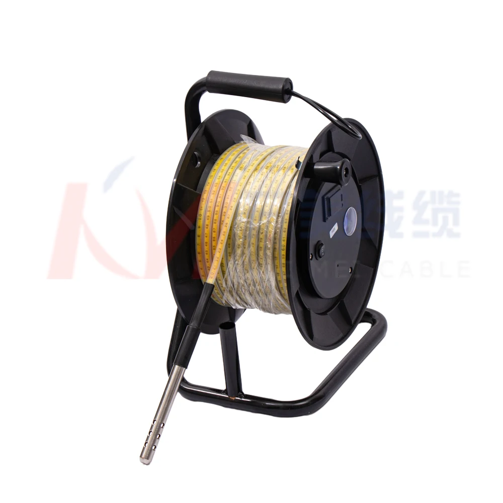 Portable 50m-500m Steel Ruler Water Level Indicator Well Depth Gauge IP68 Waterproof Light/Sound Alarm 0.05% Accuracy