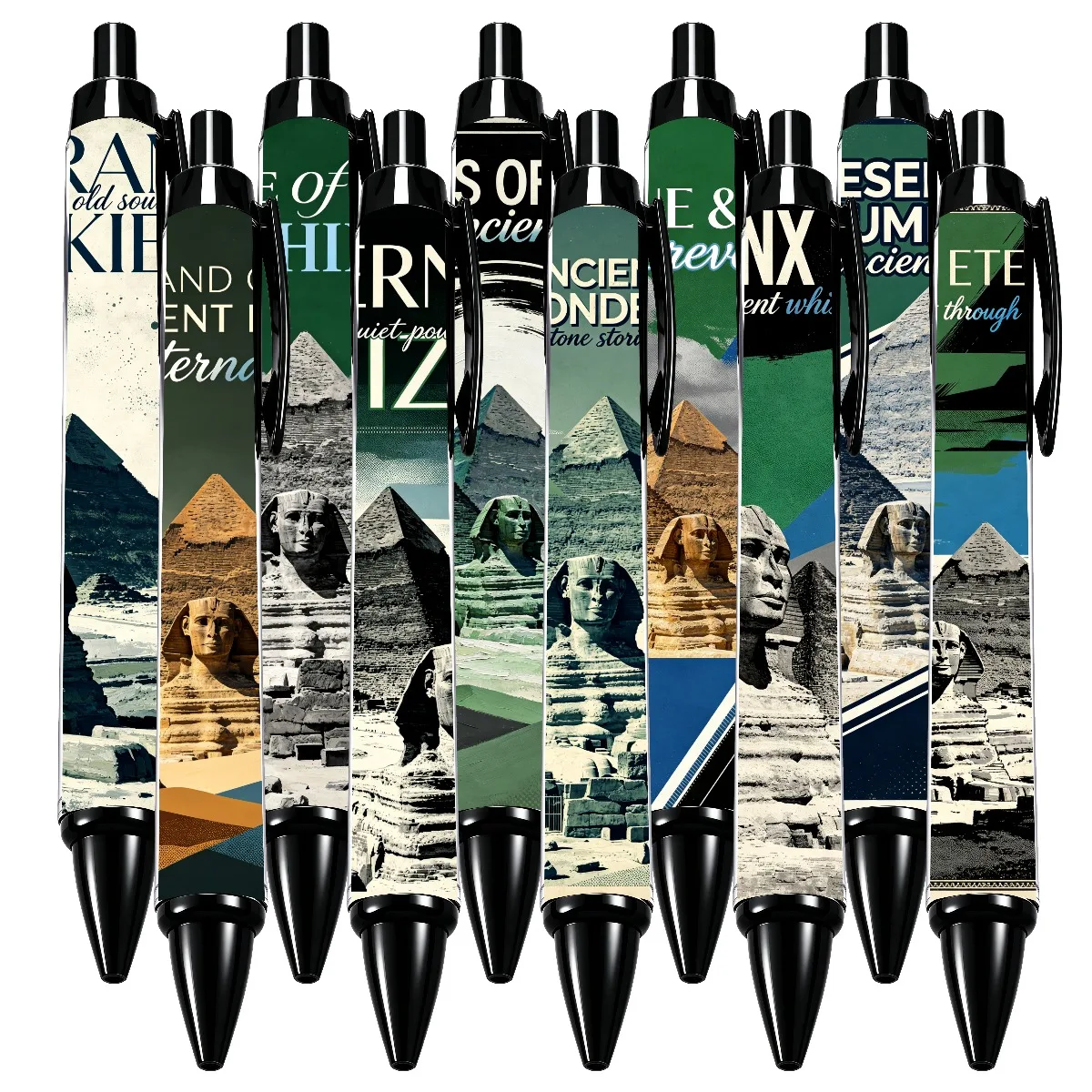10PCS Egyptian Giza Pyramid Theme Ballpoint Pen Halloween Christmas Festival Gift