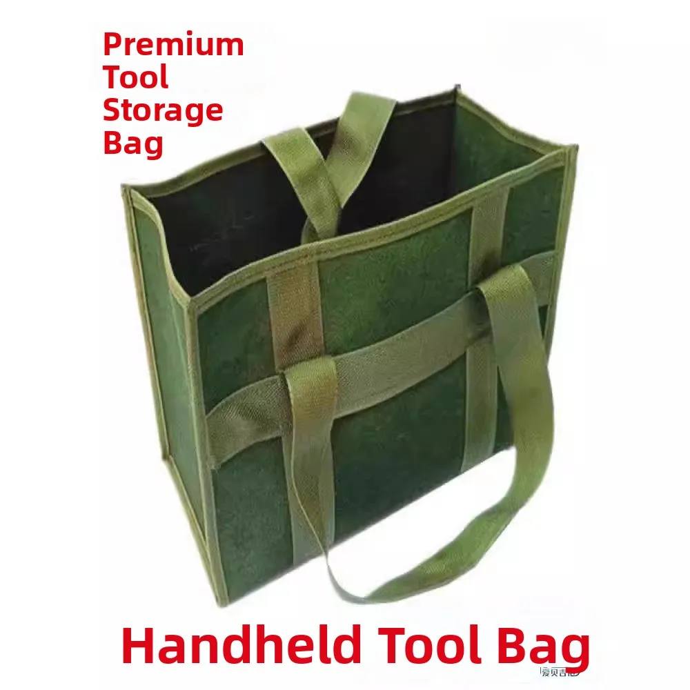 

Thickened Canvas Tool Bag Portable Handbag Hardware Parts Storage Bag Wear-resistant Durable Zipper Closure Soft Canvas Bag
