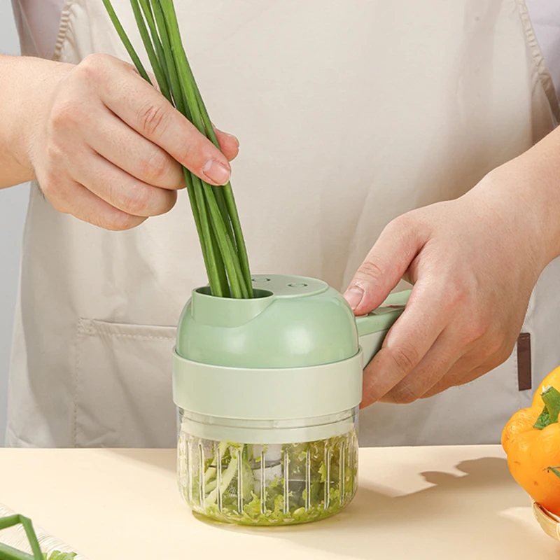 Electric vegetable cutter, kitchen household garlic mixer, wireless multifunctional electric cooking and food supplement, garlic