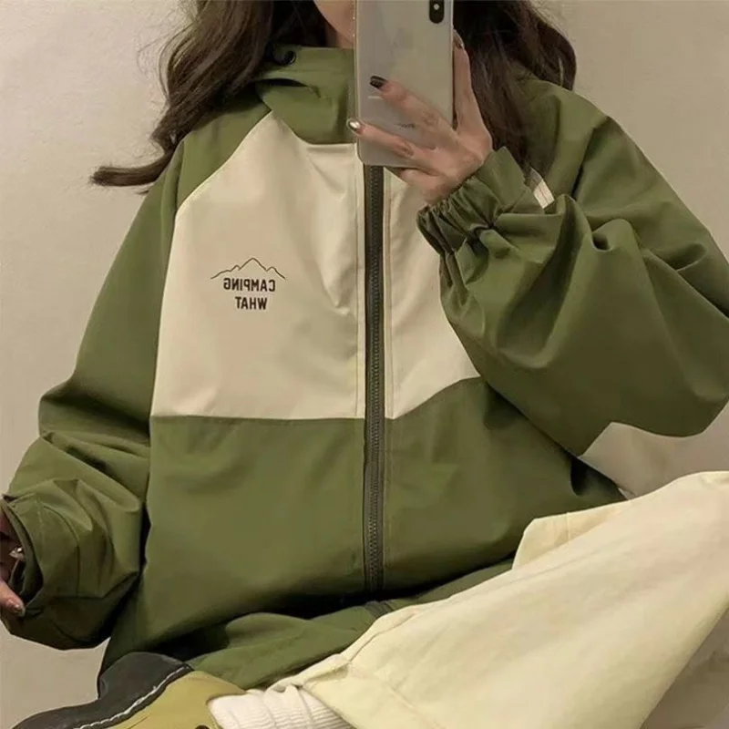 Deeptown Vintage Harajuku Techwear Jacket Women Oversize Y2k Streetwear Track Jackets Outdoor Japanese Windbreaker Zipper Hooded