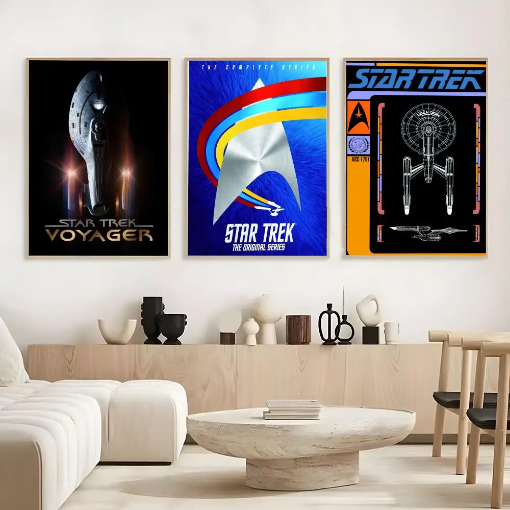 Star Trek Retro Poster Frameless Poster Self-adhesive Art Waterproof Paper Sticker Coffee House Bar Room Wall Decor
