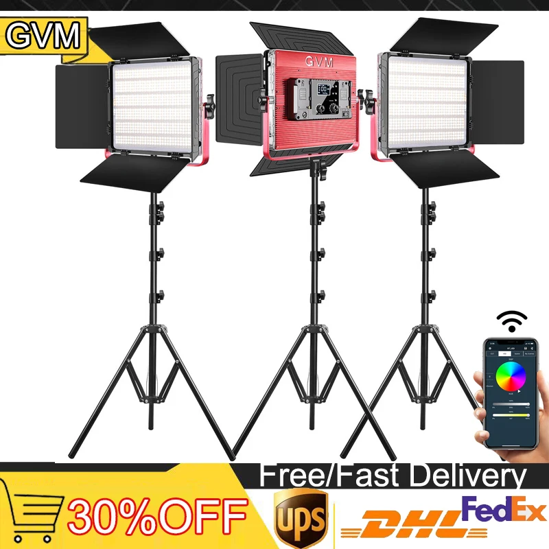 

GVM 1200D LED Photo Studio Light for Tiktok Youbute Game Live Video Lighting 50W Bi-Color Video Record Photography Panel Lamp