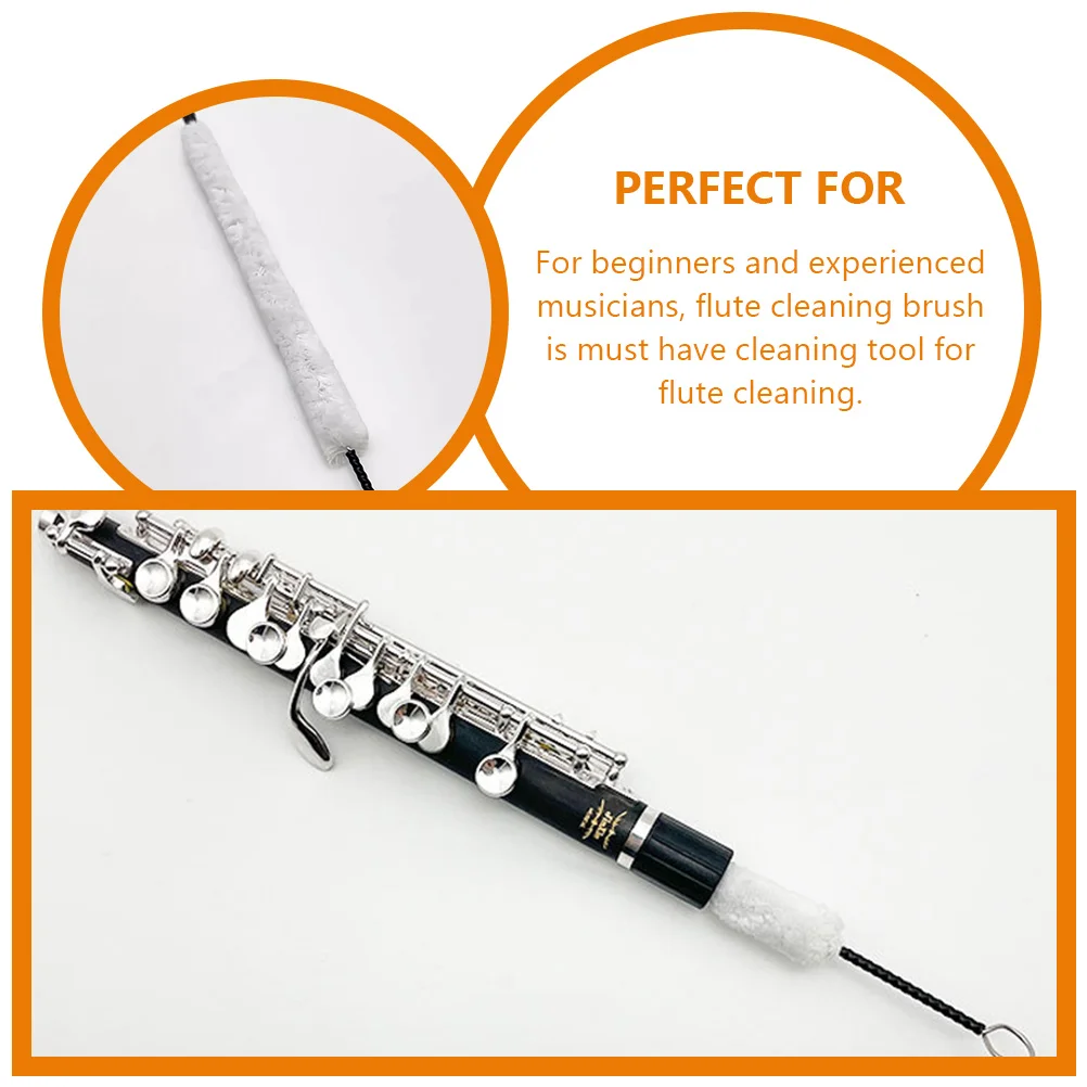 

Piccolo Cleaning Brush Flute for inside Swabs Supplies Musical Instrument Tools Care Kit