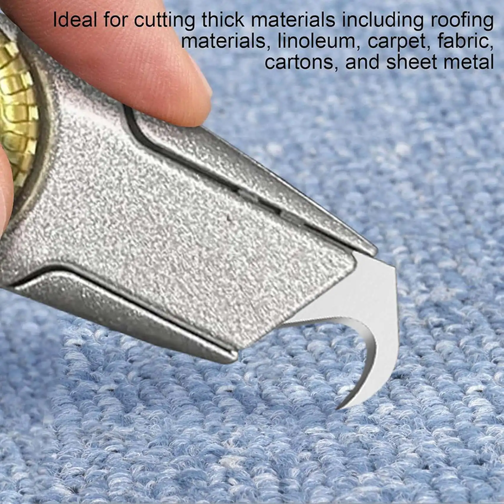 

AB06 200-Pack Super Big Hook Trimming Blades For Roofing And Flooring, Carbon Steel, Double Sided With 2 Notches And 4 Holes