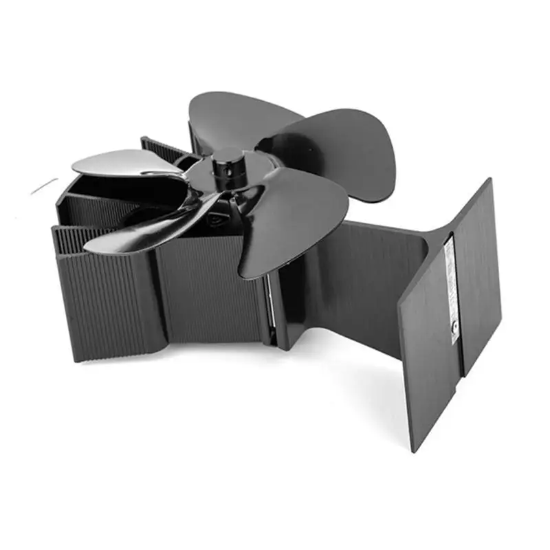 652F SF304G 5 شفرات خشب لمروحة الموقد تعمل بالطاقة الحرارية موقد مروحة كفاءة مروحة الموقد #4