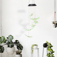 Solar Dragonfly Windbell Lamp Colorful Outdoor LED Wind Bell Light for Garden Walkway Yard Patio Solar Windbell Lamp