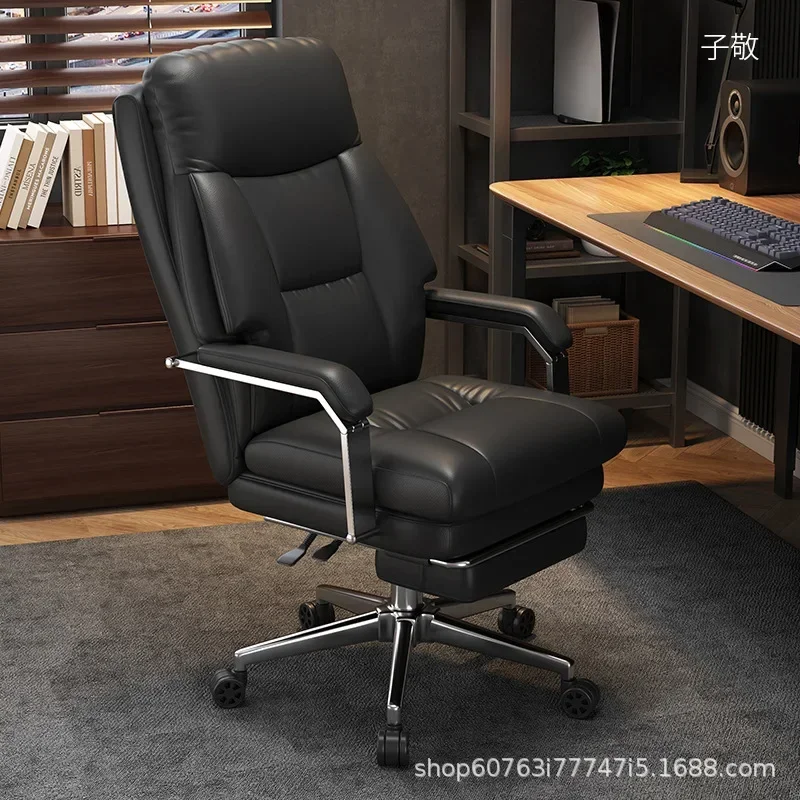 Stable Leather boss chair study table and chairs can rest for lunch, computer chair massage sofa chair comfortable  office chair
