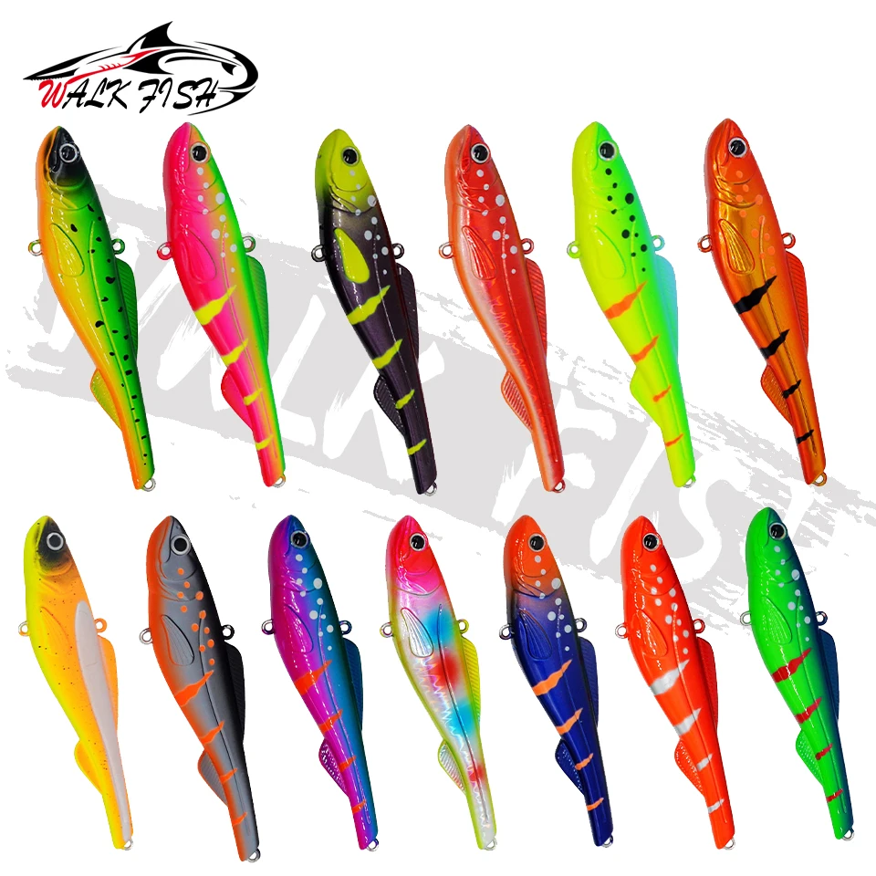 WALK FISH nuevo 1 Uds 9cm/26g hundimiento invierno hielo VIB señuelo de pesca Isca Artificial Rattlin vibración cebo duro Crankbait anzuelo triple