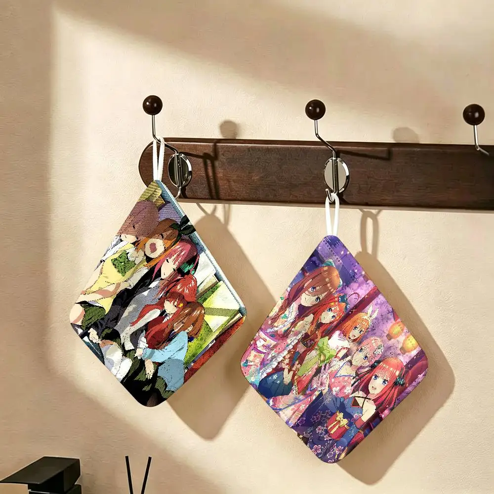 Anime Q-Quintessential Quintuplets Polyester Cotton Hanging Kitchen Towel, Soft Hand Wiping Towel, Reusable for Kitchen Home