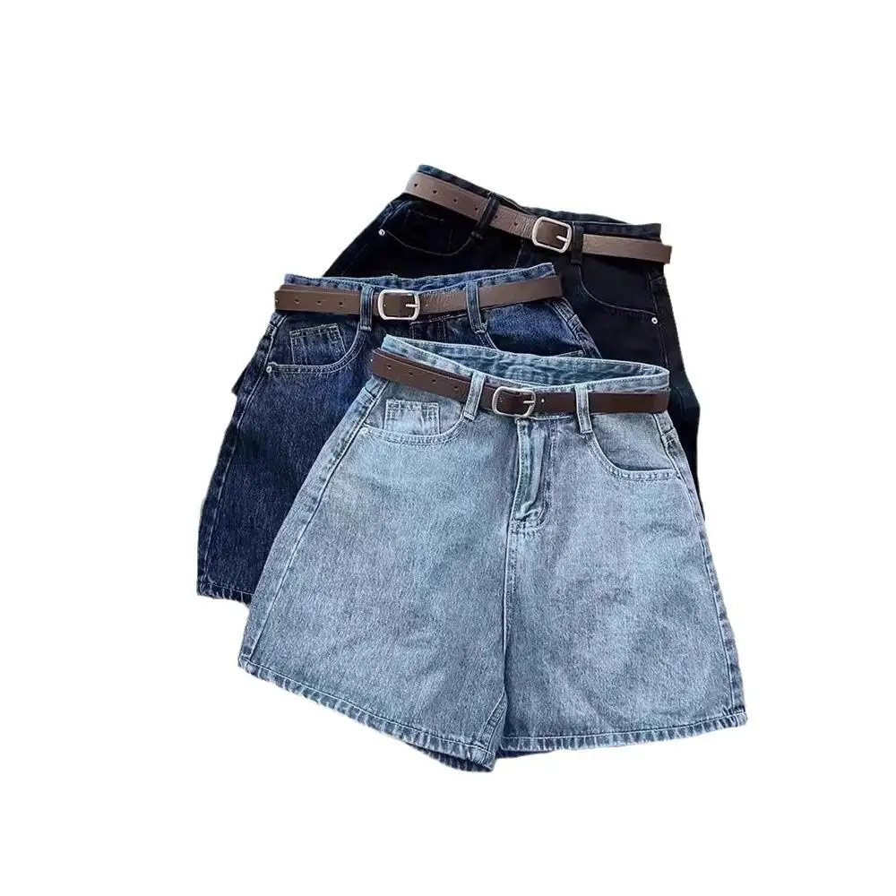 Loose Fit High Waisted Denim Shorts Women Plus Size Vintage Washed Jeans Summer Casual Cotton Hot Pants Streetwear