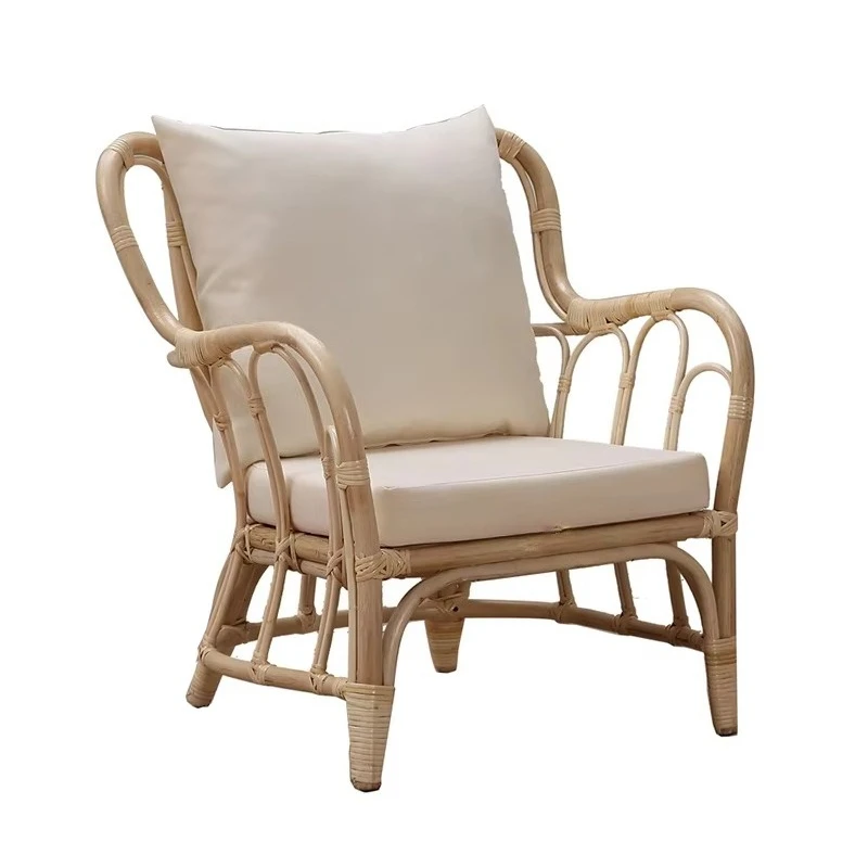 Balcony Backrest Reclining Armchair · Creative Rattan Nordic Chair, Living Room Courtyard Terrace Home Relax Furniture