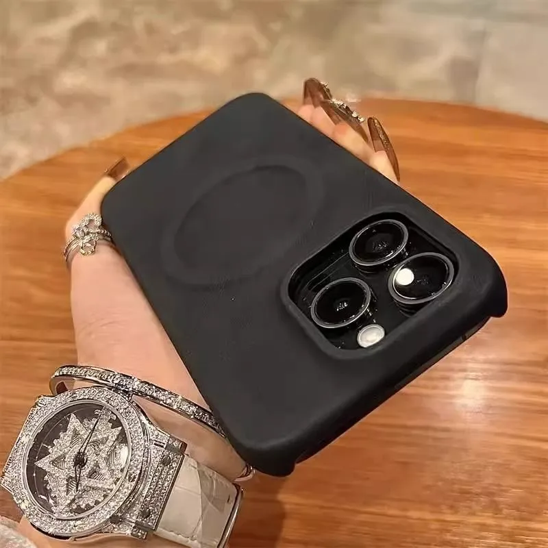 الفاخرة الرجعية جلد الخراف اللاسلكية تهمة المغناطيسي لحالة Magsafe آيفون 16 15 14 زائد 13 12 برو ماكس لينة ماتي غطاء