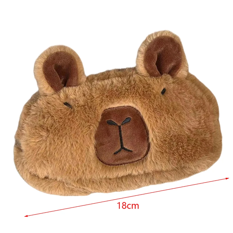 Niedliche Plüsch Capybara Bleistift Aufbewahrung tasche Cartoon Tier Stift Fall Multifunktion große Kapazität Briefpapier Beutel