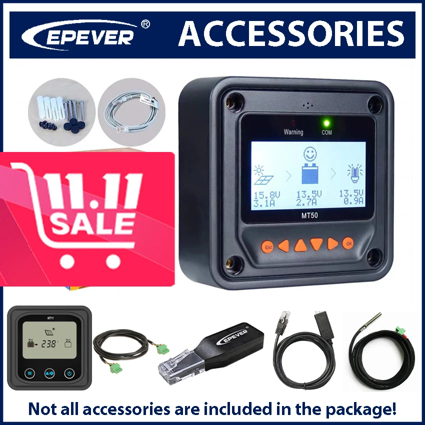 EPEVER Accessory MT50 Remote Meter MT11 WiFi Temperature Sensor USB Cable Russia Lowest Price Warehouse Clearance Discount sale