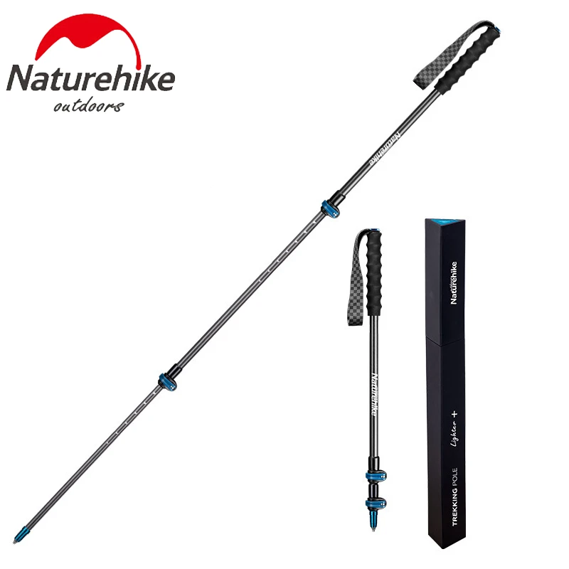 

Naturehike Ultralight Carbon Fiber Trekking Pole 135g 3-Section External Lock Trekking Telescopic Baton Hiking Walking Stick