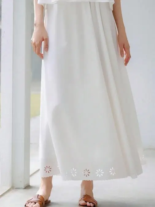 

Summer Daily Sleeveless Two - Piece Set Square Neck Elegant Floral Burnout Camisole and Maxi Skirt Set