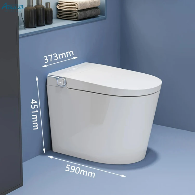 Intelligent porcelain floor mounted water closet smart bowl bathroom automatic ceramic siphon smart toilet