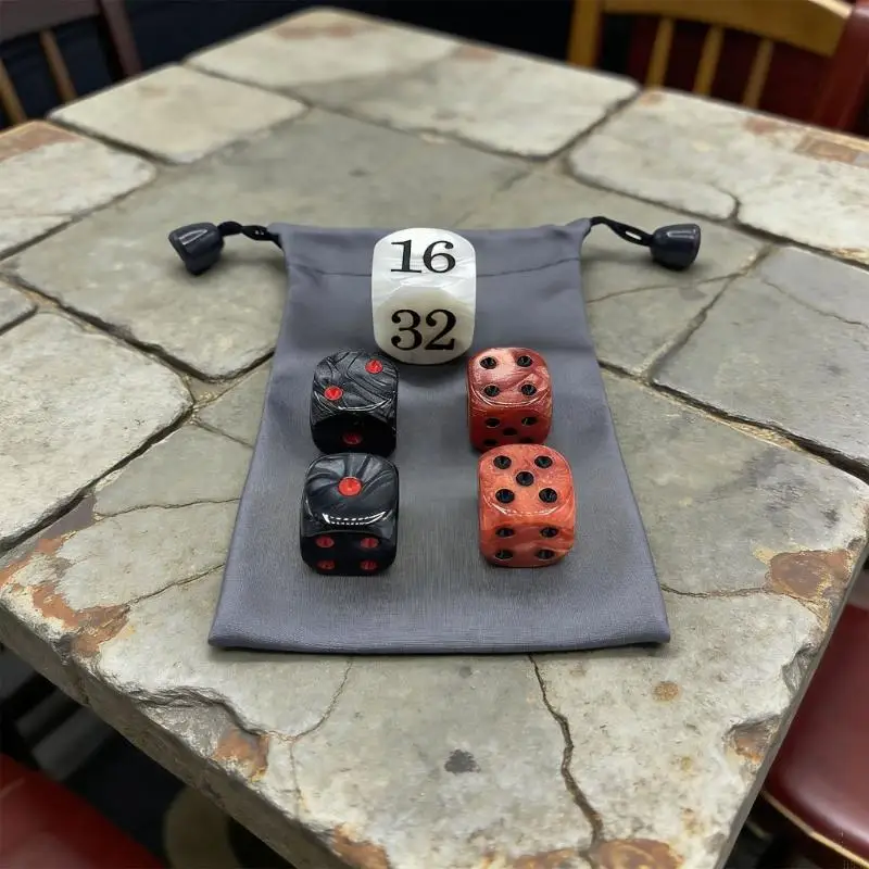 22 mm Doubling Cubes Four 16 mm Dices Set Backgammon Pearls Dices Set with Storage Bag Gaming Dices Set Birthday Gift 