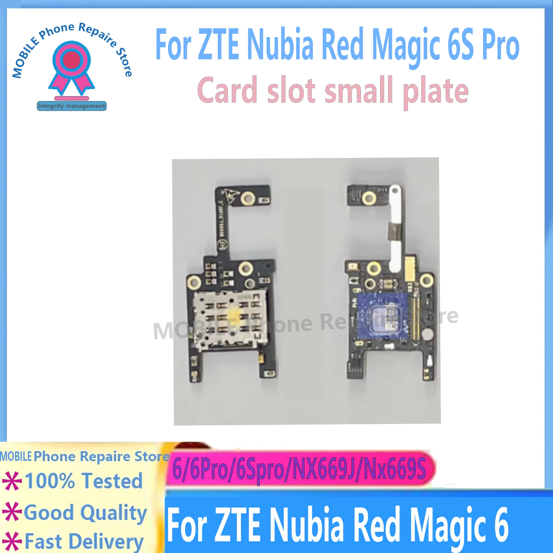For  ZTE Nubia Red Magic 6 6S 6Pro 6S Pro SIM Card Reader MIC Flex Cable OEM Replacement