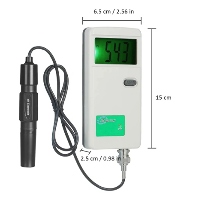 Digitale PH-meter Hoge precisie PH-tester Backlight Display Waterkwaliteitstester voor laboratoriumdrinktank Gemakkelijk te installeren