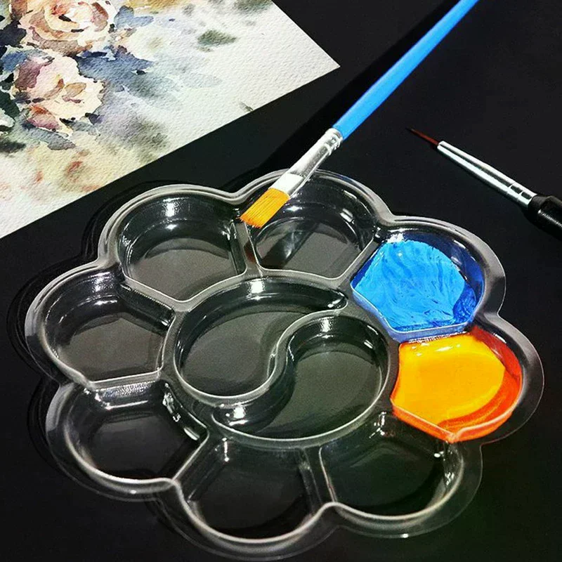 Disposable Gouache Oil Painting Palette Plum Blossom Shape Painting Art Palette Washable Watercolor Paint Palette 20pcs