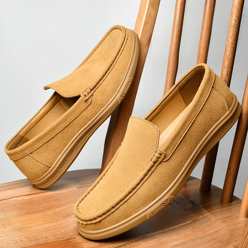 

YRZL Mens Loafers Big Size Lightweight Slip On Shoes Men PU Leather Driving Loafers for Men Anti Slip Breathable Walking Shoes