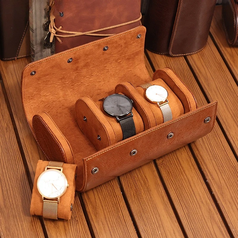 Watch Roll Travel Case-1/2/3 Slot Watch Storage and Organizer-Secure Storage with Innovative Removable Pillows & Solid Dividers
