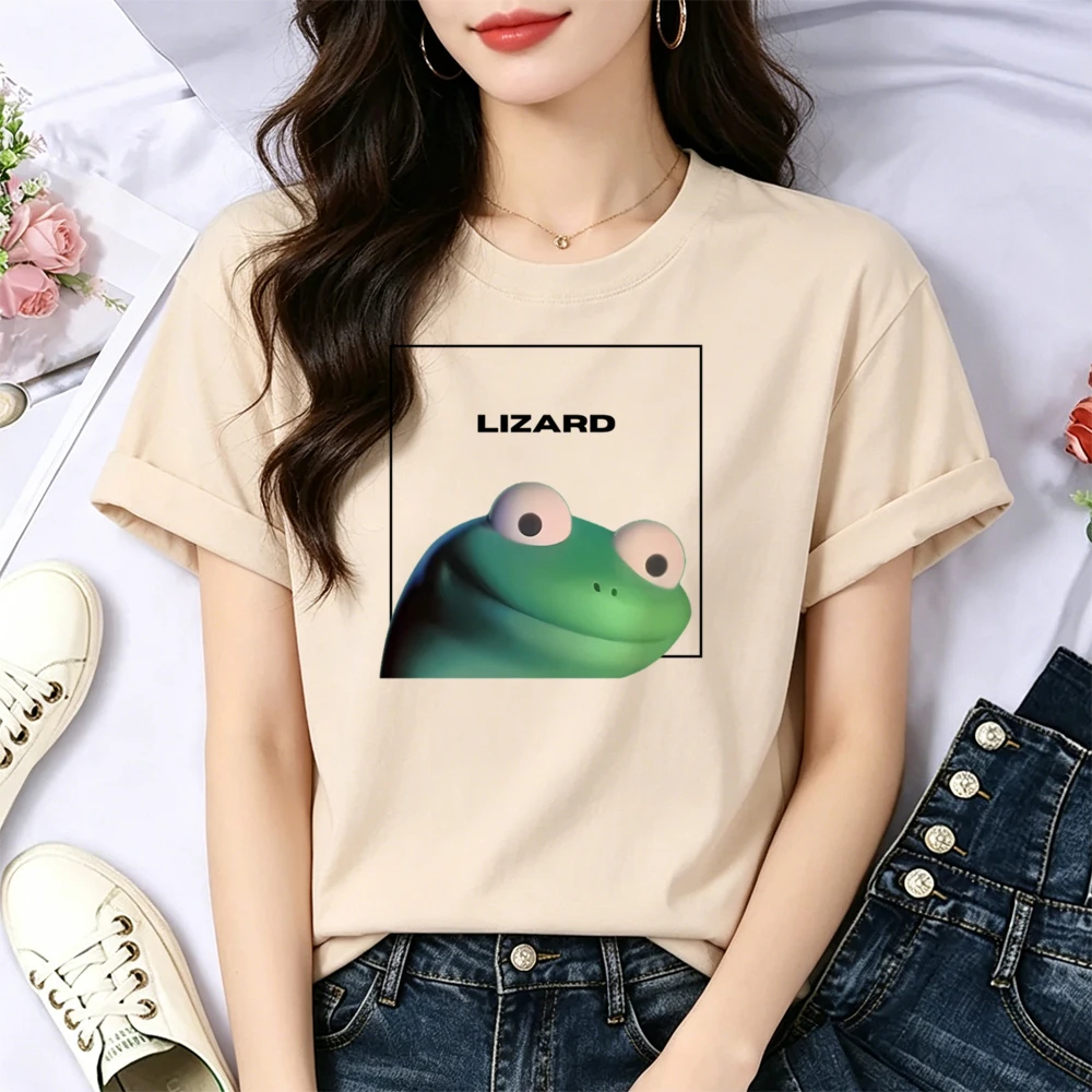 Lizard t-shirt women Psychedelic vintage cutecore t shirt anime cute gyaru jojifuku japan