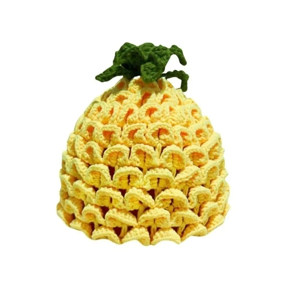 

Creative Warm Knitted Fruit Hat Soft Thick Strawberry Pullover Cap Stretchy Brimless Skiing Hat Winter Head Accessory