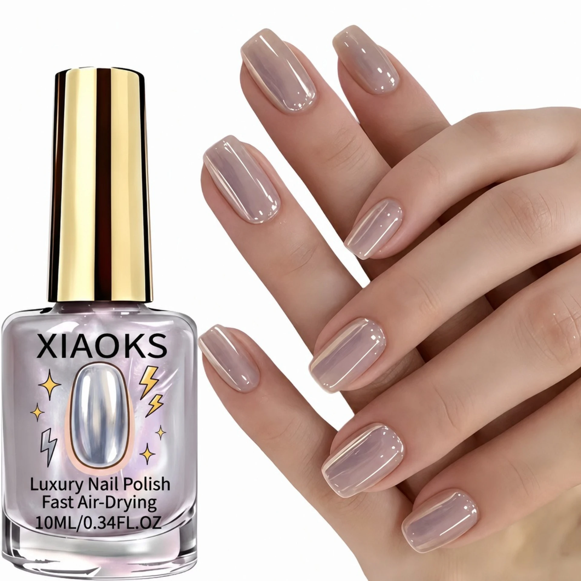 10ml Light purple opal glazed nail polish easy to apply quick drying no baking  long-lasting color fixing  manicure