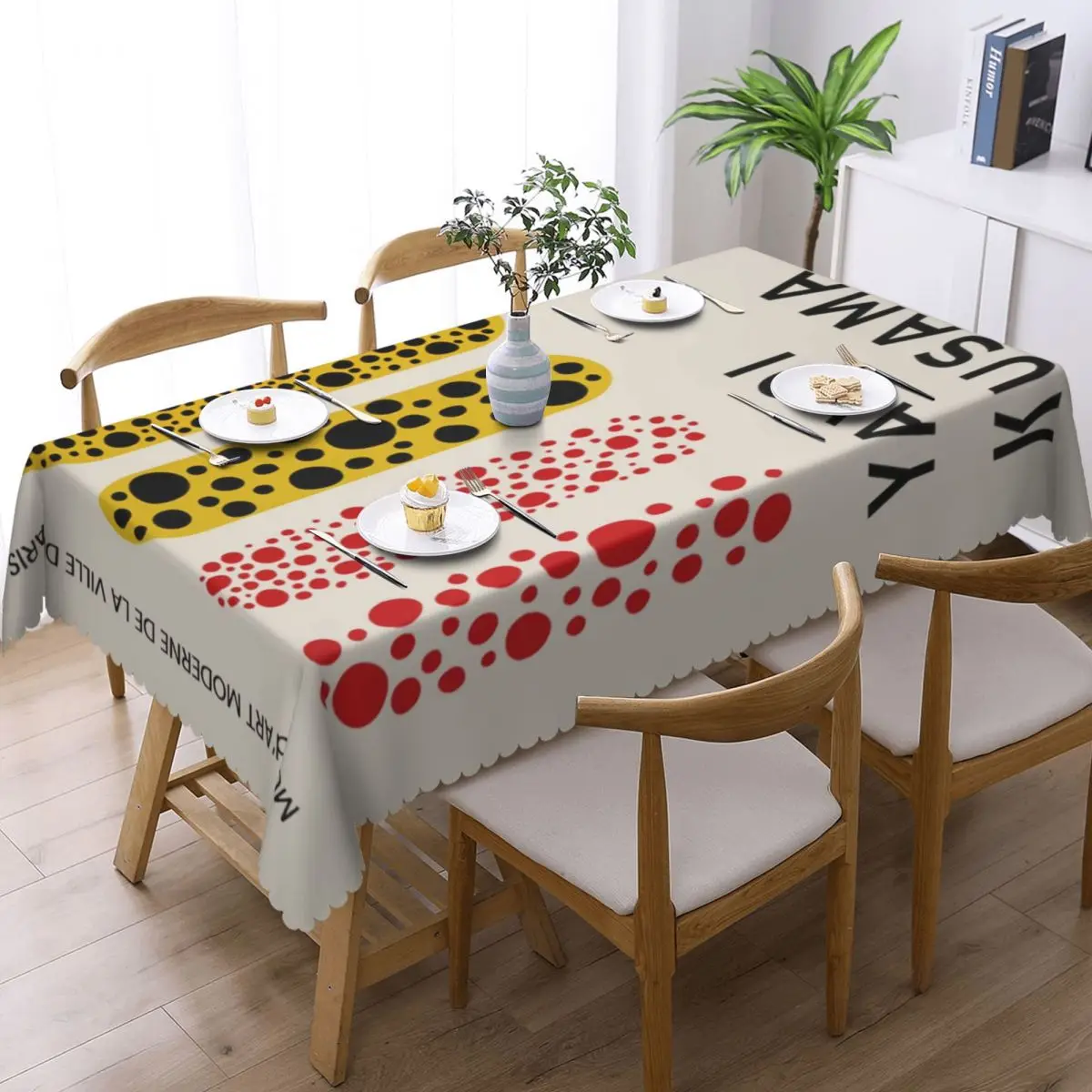 Customized Yayoi Kusama Abstract Art Rectangular Tablecloth Oilproof Table Cloth Table Covers