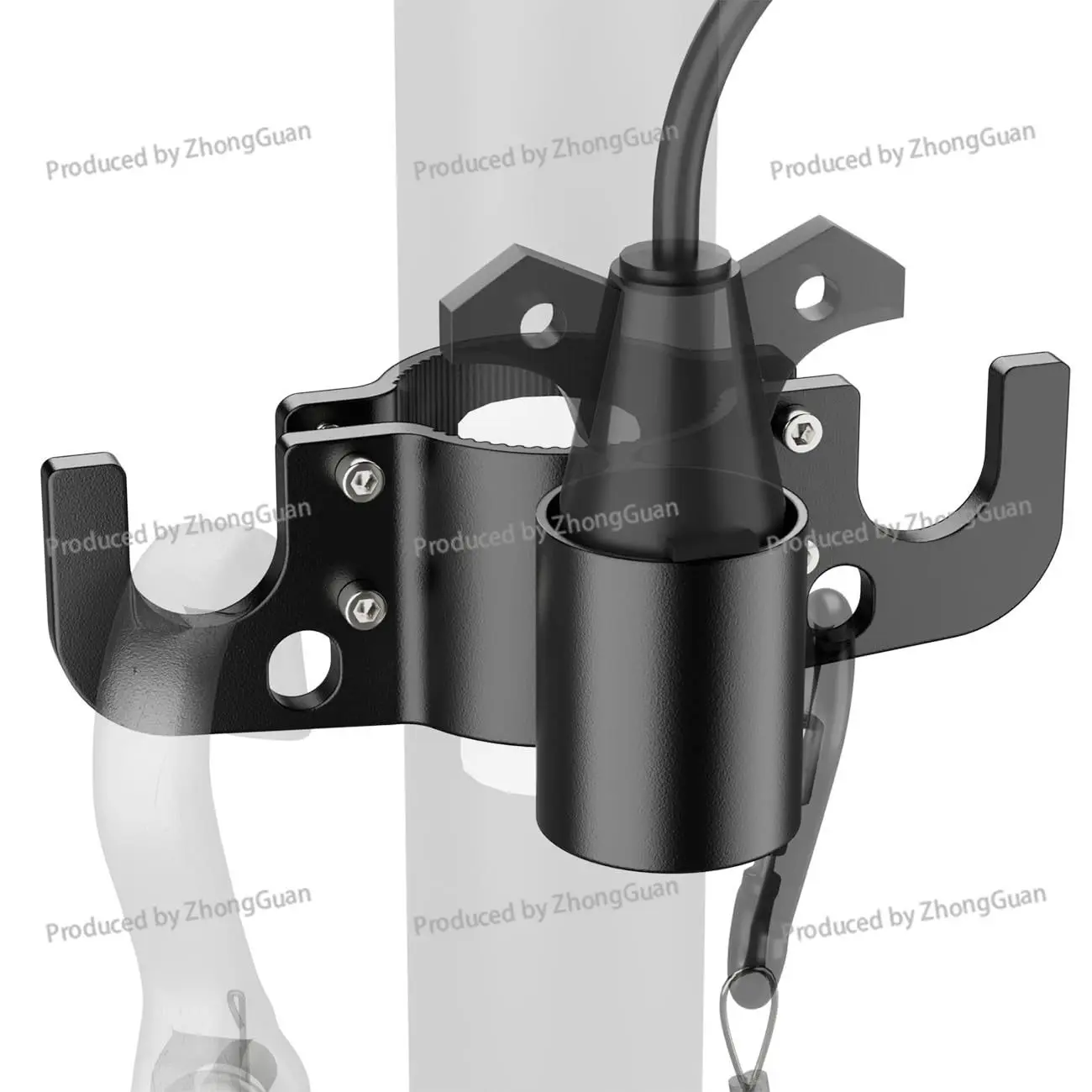 Trailer Towing Chain Storage with 7-way Jack Holder - Durable Rv Tongue Rack Accessory