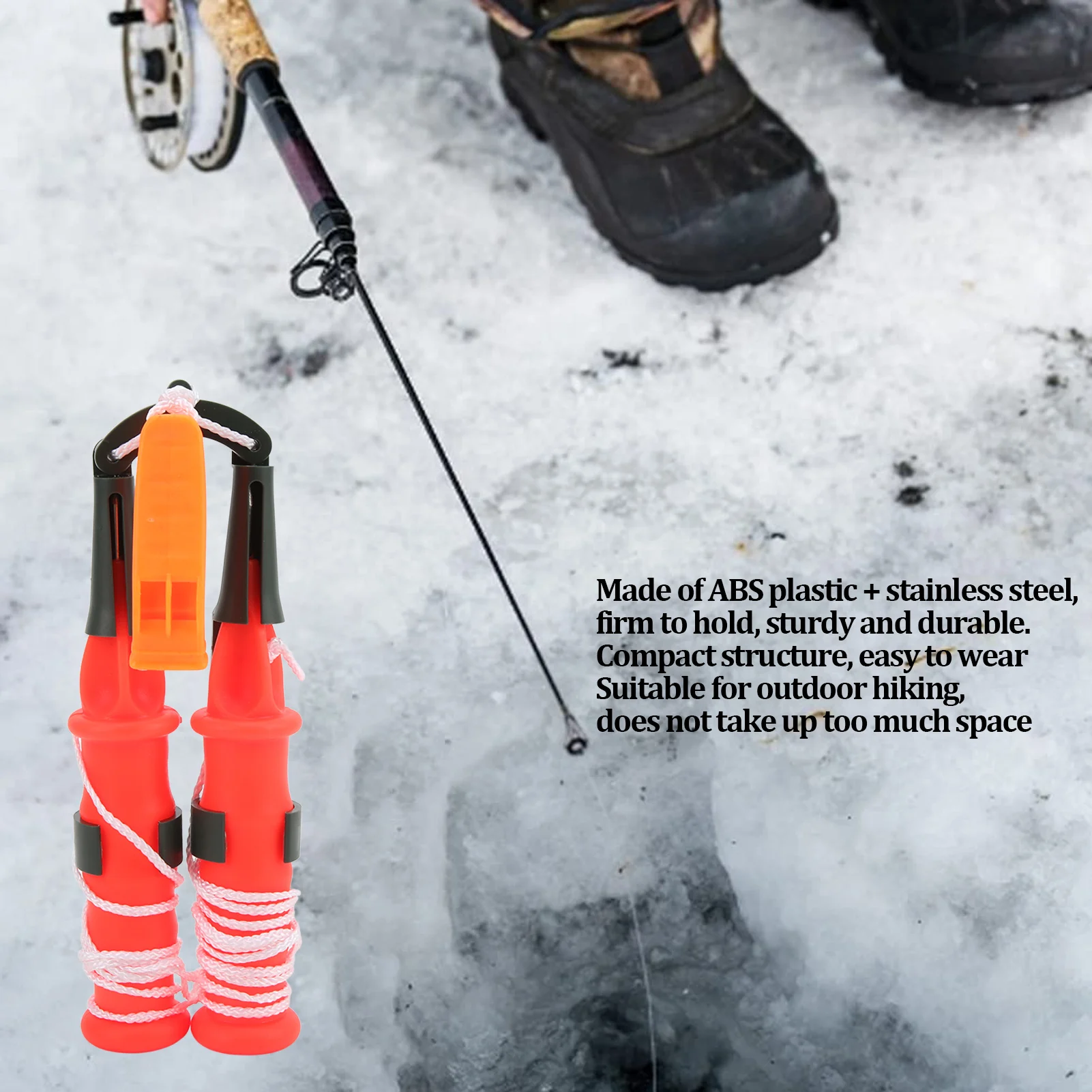 

2Pcs Winter Ice Picks Ice Fishing Safety Picks with Emergency Whistle Fishing Tackle Tool Fishing Ice Picks Fishing Tackle Tool