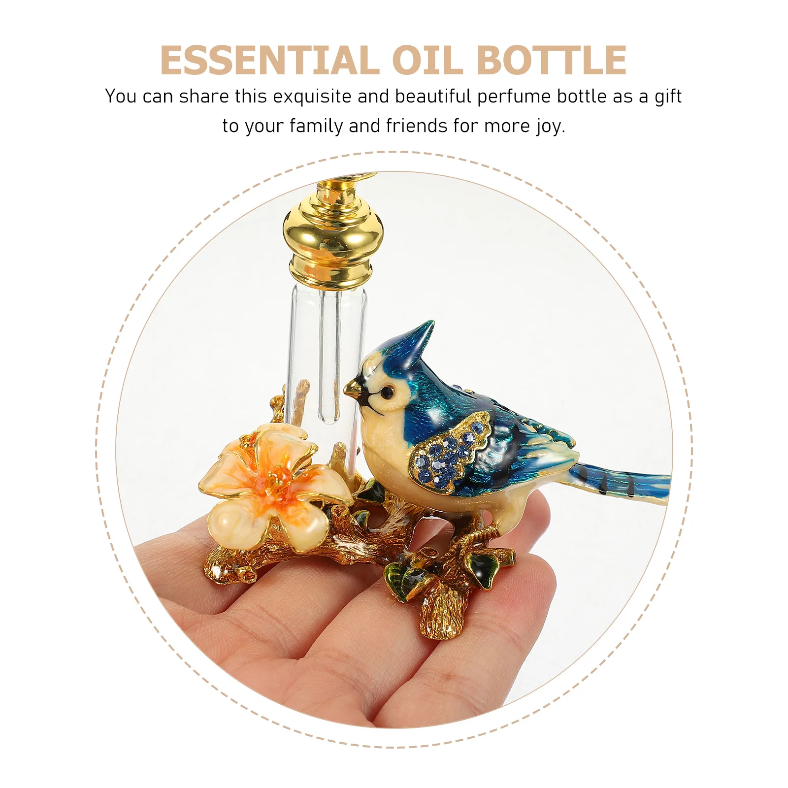 

Mini Refillable Perfume Bottle Glass Essential Oil Container Vintage Style Leakproof Aroma Dispenser Decorative Desktop