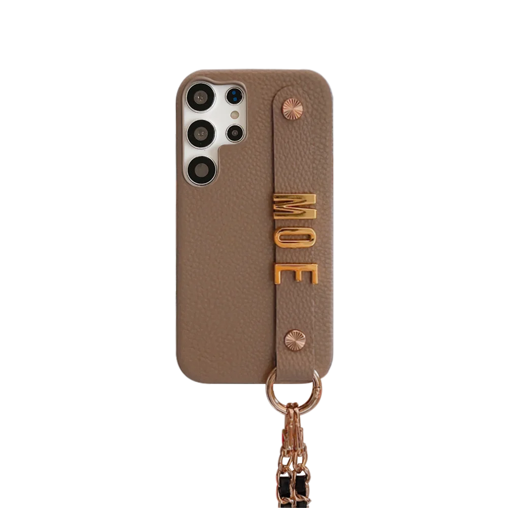 Personalise Name initial Leather Cases for For Samsung Galaxy S25 A22 A24 A32 A33 A34 A53 A54 A52 A72 A35 A55 Luxury  Hard Cover image 4