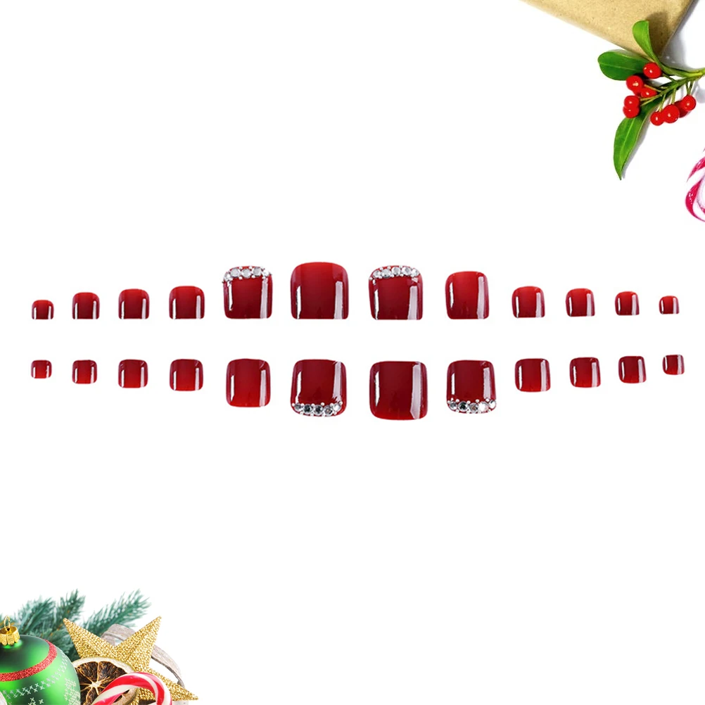 

24 Pieces Manicure Foot Patch Bridal Nail Accessories Show White Art Ornaments Bride