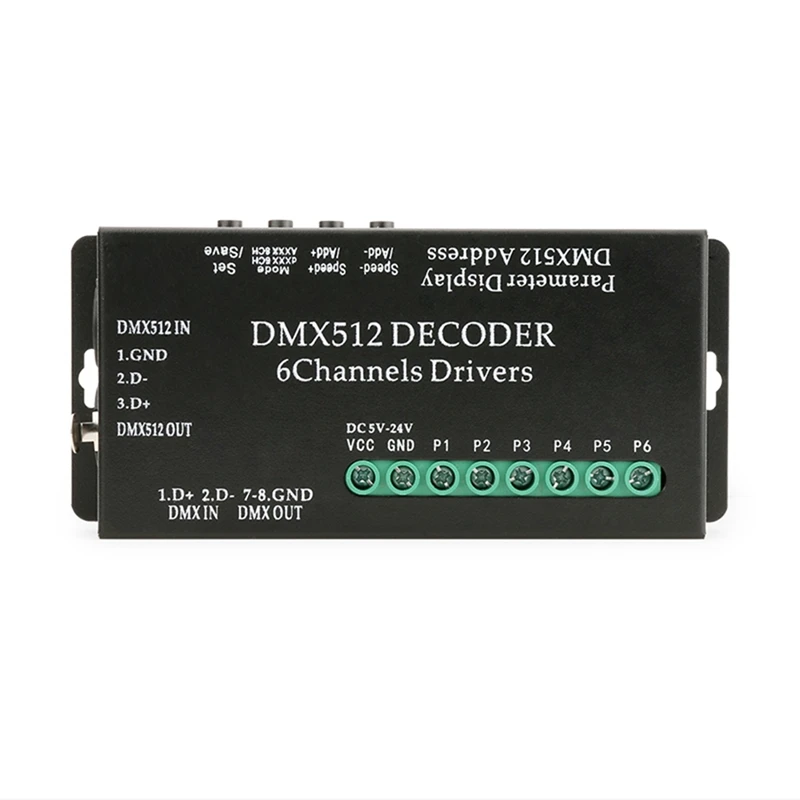 وحدة فك ترميز الإضاءة LED DMX512، وحدة التحكم Dimmer RGB 6-Way، JAS