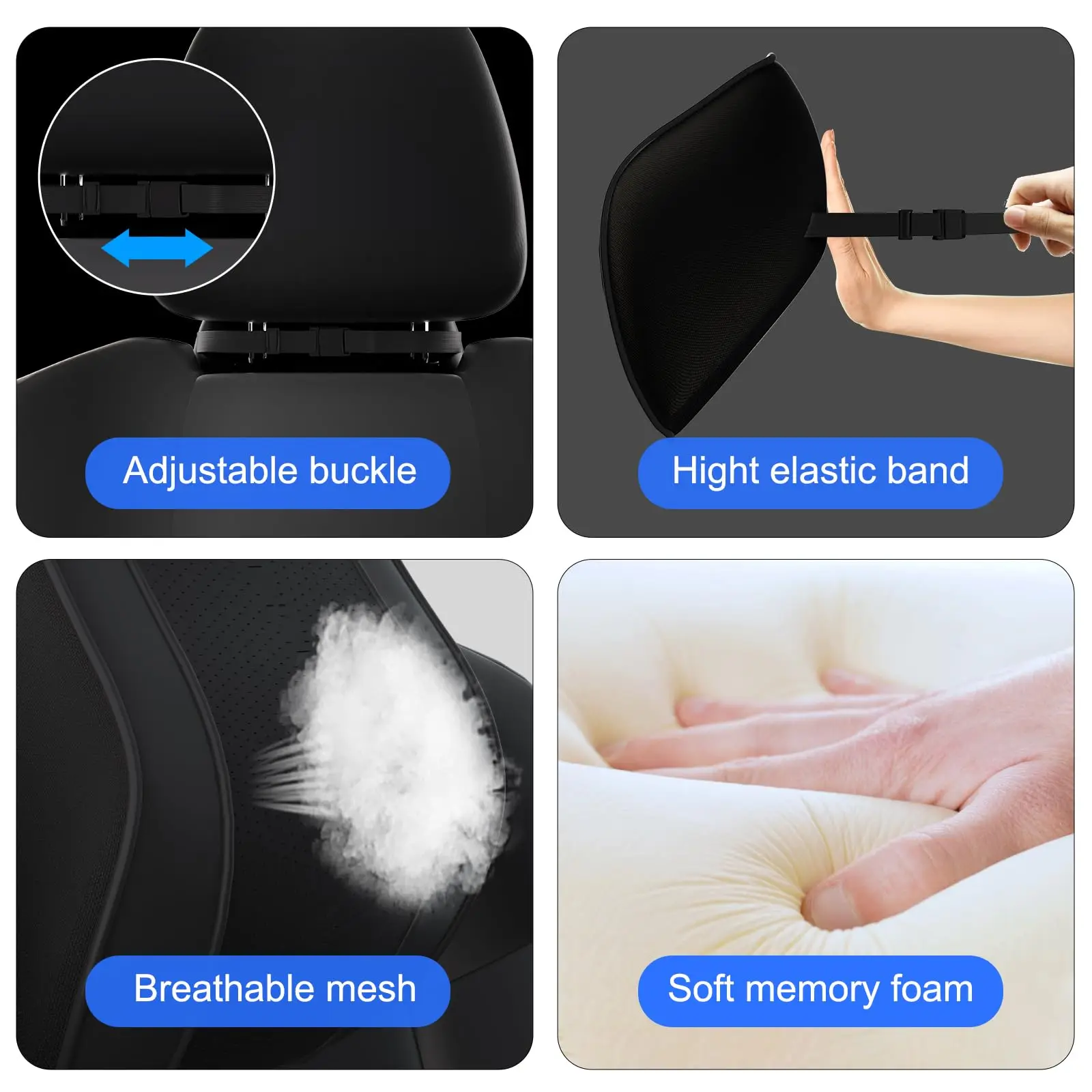 Car Headrest Car Pillow Seat Pillow Car Neck Pillow Memory Cotton Neck Pillow Car Pillow Waist Back Cushion Support Supplies