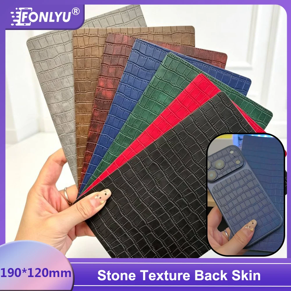 

FONLYU Stone Texture Back Skin for iPhone 17 16 15 Pro Max Screen Protector Film Cutting Machine Universal Decorative Stickers