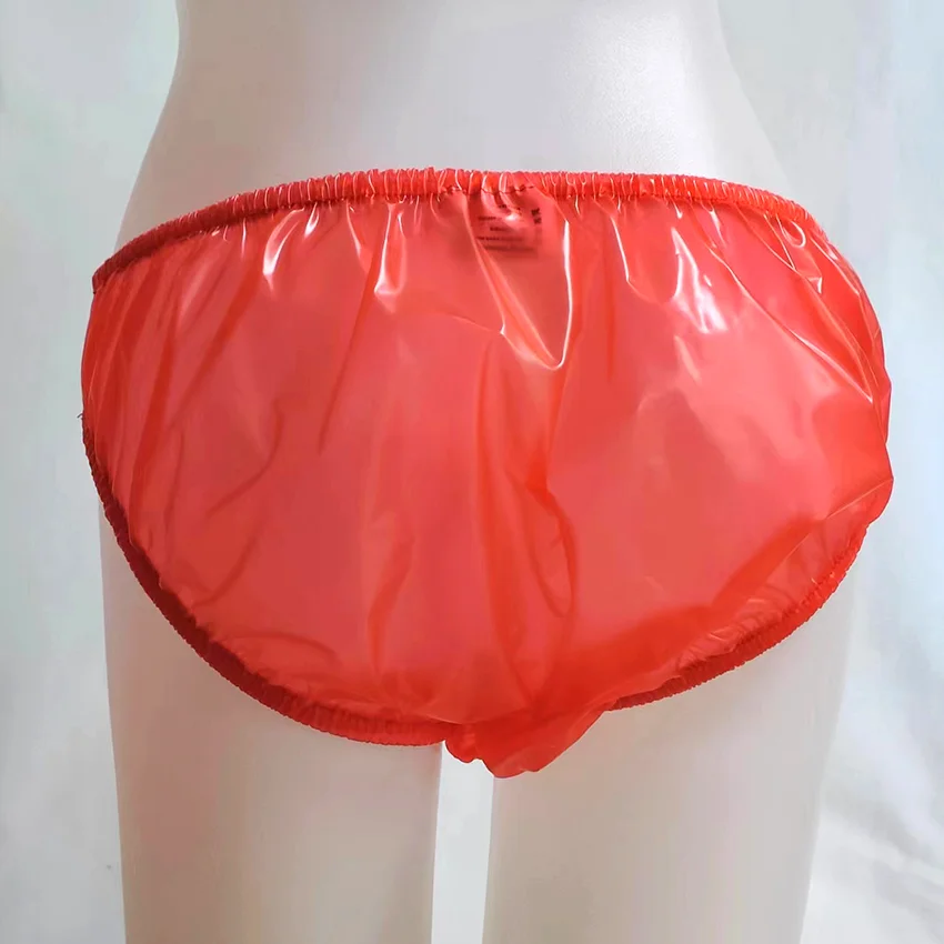 Langkee Haian Celana Dalam Plastik Bikini PVC Warna Merah