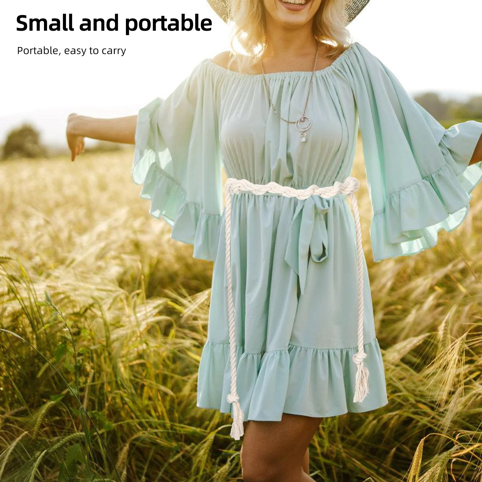 Woven Hemp Rope Belt Adjustable Natural Cotton Linen Waistband For Women Men Vintage Bohemian Style Soft Rope Belt For