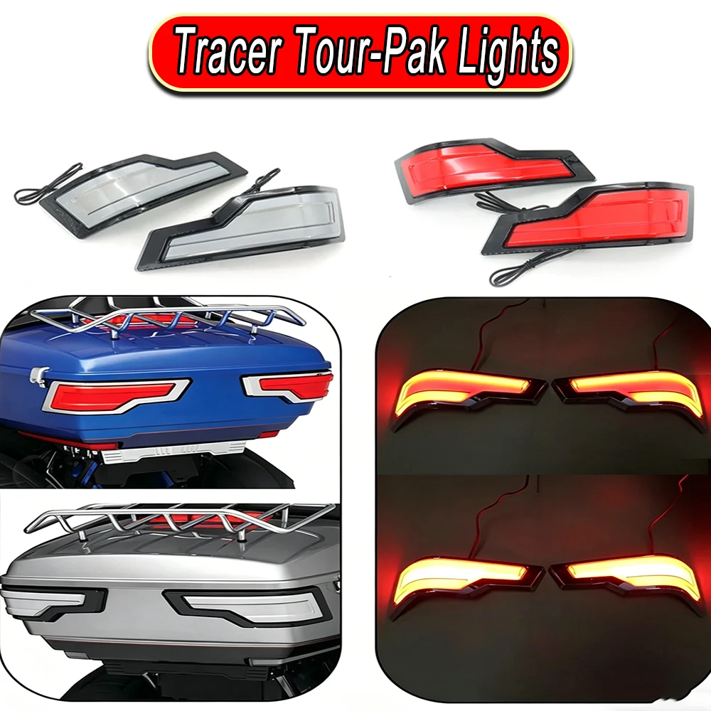 

2022 Motorcycle LED Tracer Tour-Pak Lights Chrome Rear Lights For Harley Touring Road Electra Glide Ultra Classic FLHTCU 2014+UP