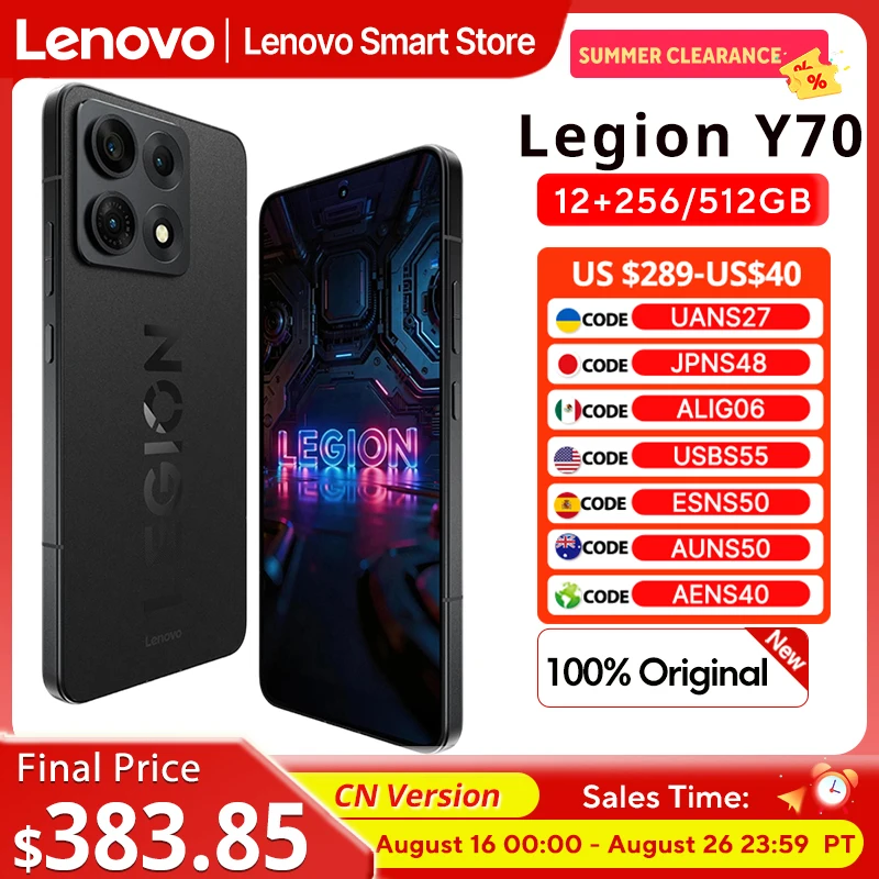 Lenovo Legion Y70 2026 ゲーミングスマートフォン 中国版 Snapdragon 8 Gen 5 CPU 6.82インチ 144Hzディスプレイ 8000mAh 90W携帯電話