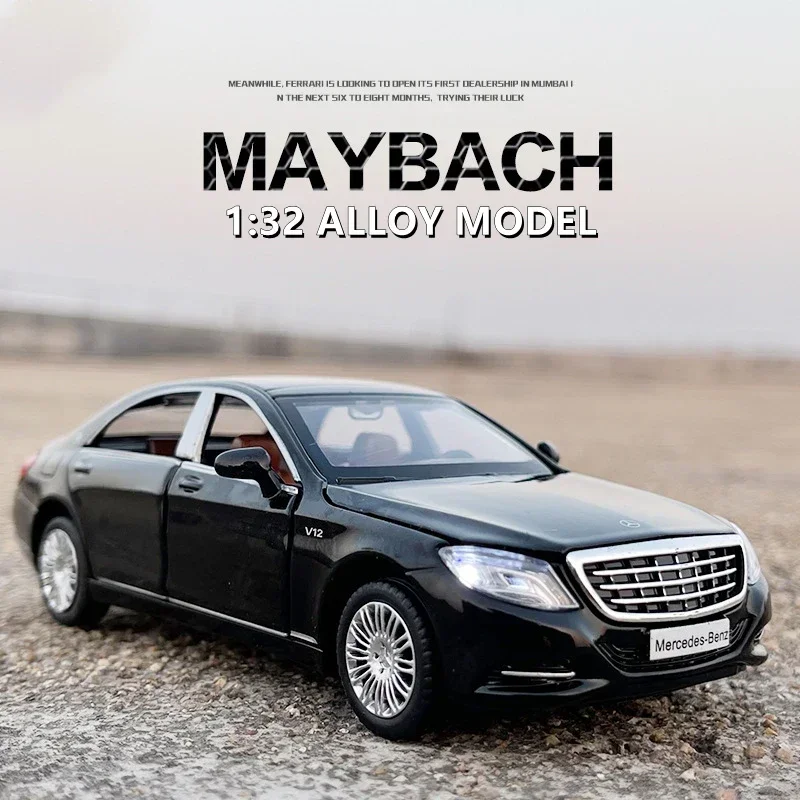 

1:32 Mercedes Benz Maybach S600 литые под давлением металлические модели автомобилей высокая имитация игрушечного автомобиля 6 дверей открываются для детей подарки F293Fashi