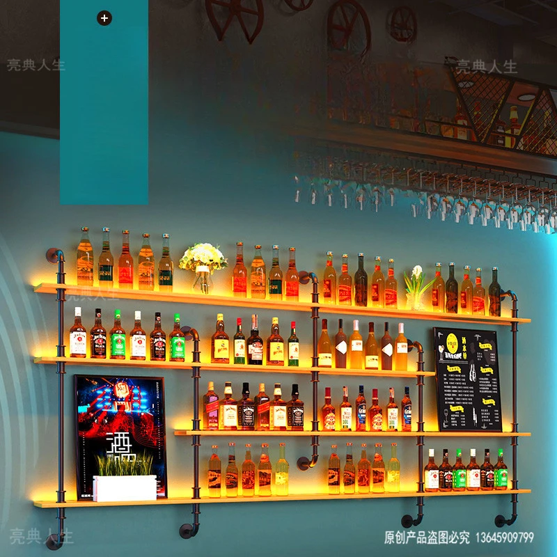 壁アンティークワインキャビネットデザインヴィンテージミニマリスト外側ヨーロッパワインキャビネット立ち素朴な金属エスタンテバー装飾