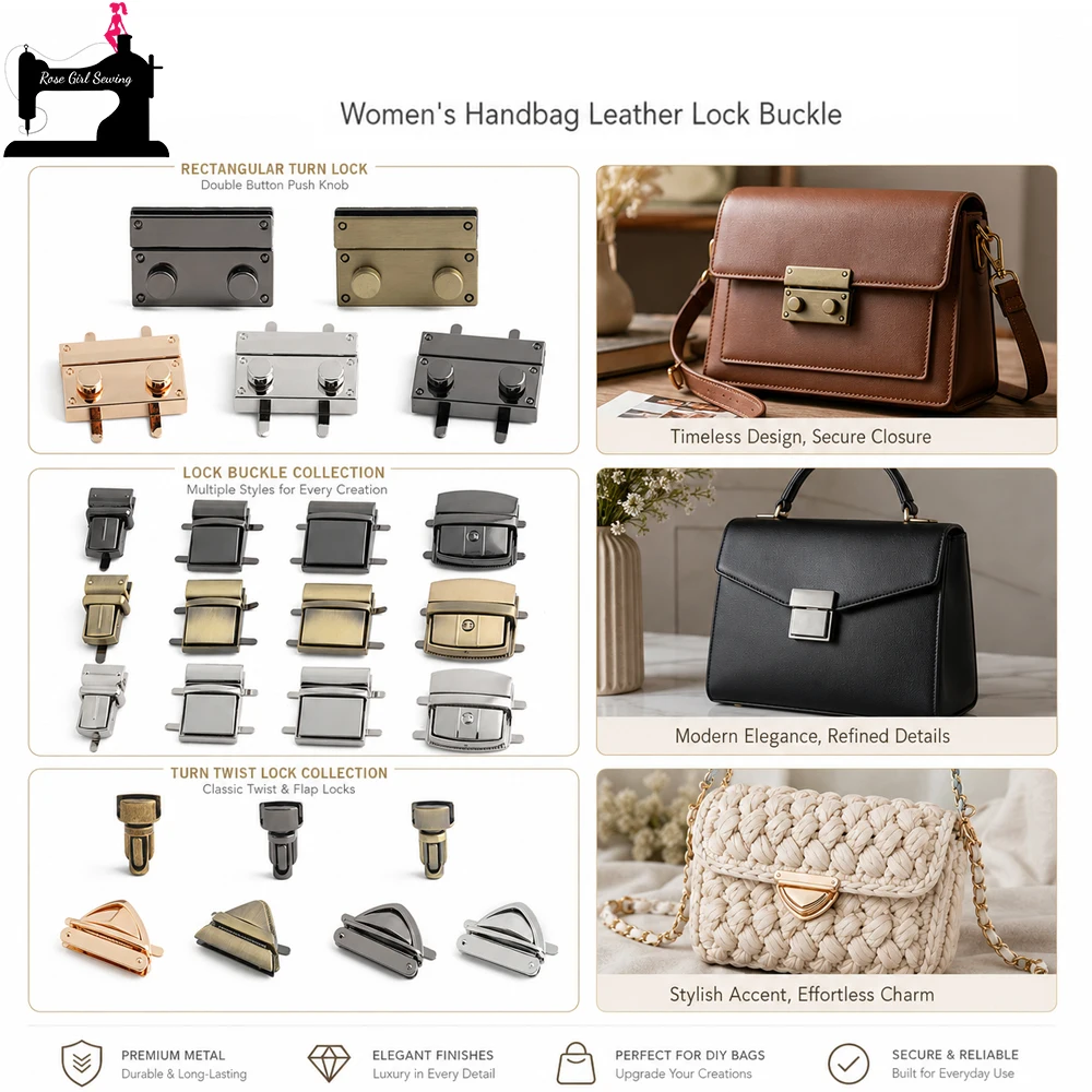 5/15/30PCS Triangle Rotating Press Lock Closure Catch Clasp Buckle For DIY Leather Handbags Bag Briefcase Luggage Accessories