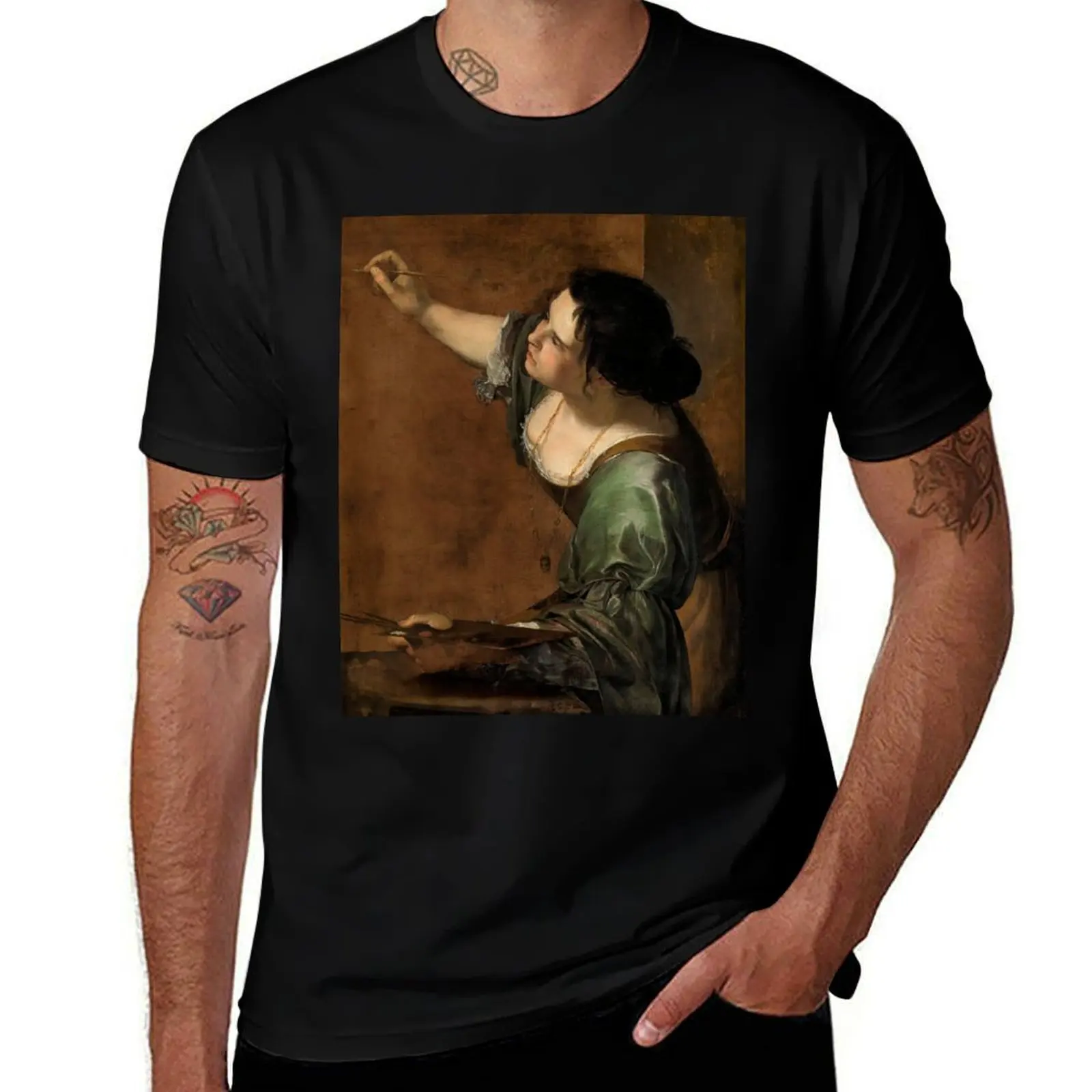 

Artemisia Gentileschi - Self-Portrait as the Allegory of Painting (1638) T-Shirt Summer Print Short Sleeve Tee