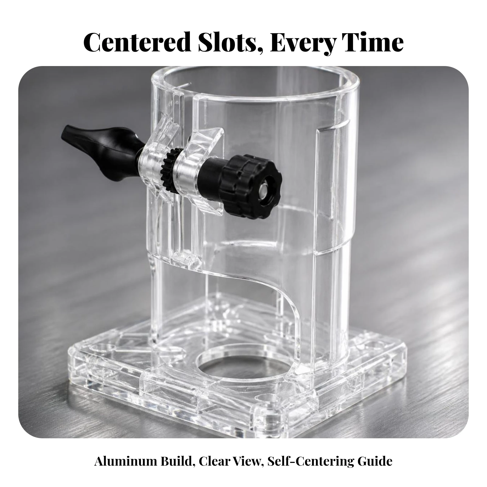 Trim Router Slotting Jig Aluminum Router Jig with Transparent Base Tool Micro-Adjustable Accurate for Cabinet Makers