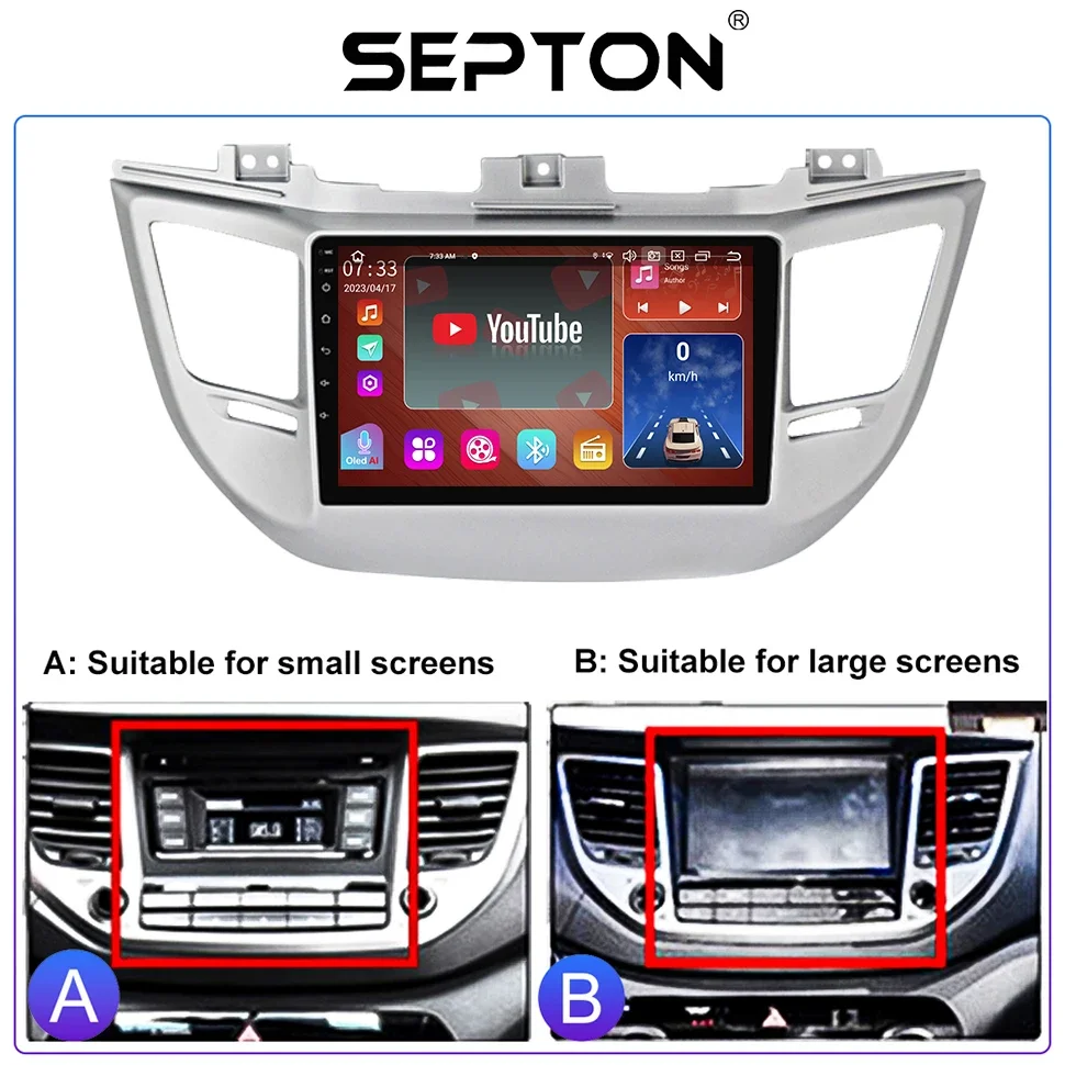 SEPTON  Android 12 Car Stereo Radio For Hyundai Tucson IX35 3 2015 2016 2017 2018 Multimedia Player Stereo Wifi 8+128G Carplay